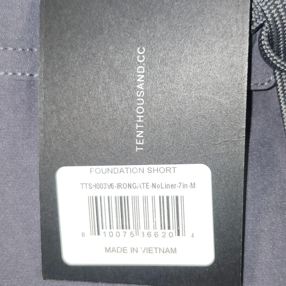 Ten Thousand Foundation Short 7in No Liner Irongate Grey TTSH003V6 Mens M